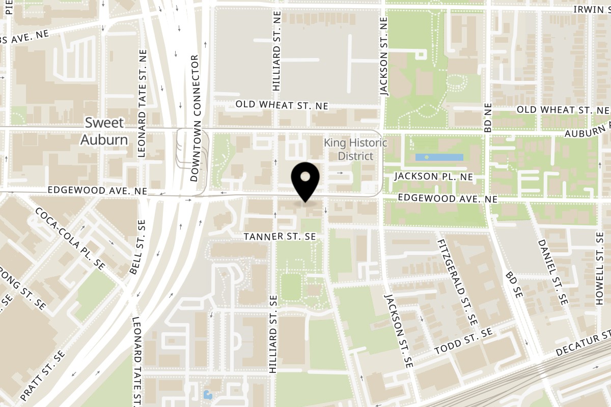 Map showing the location of Miss Conduck on 357 Edgewood Ave SE in Atlanta
